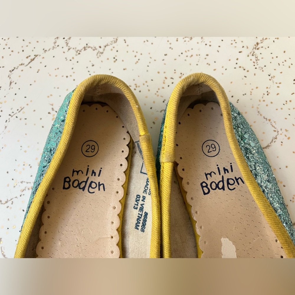 Mini Boden Sparkly Glitter Ballet Flats - Size 29 EU, Little Kids' 11.5 US -AQUA - Picture 5 of 15